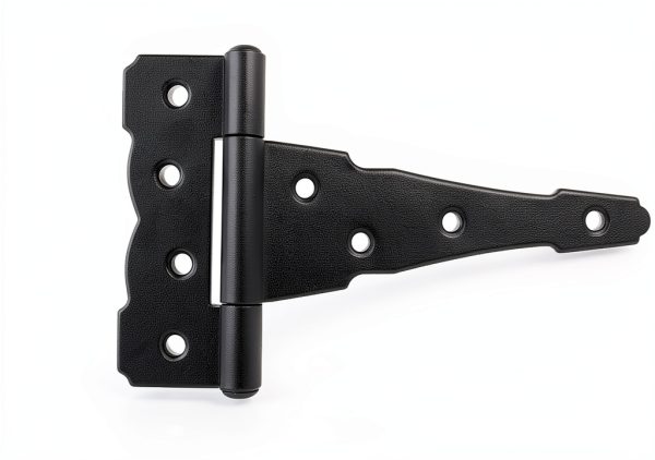 Heavy Duty 6" Decorative Strap T Hinge Gates & Doors - Black (Pack of 2)-1