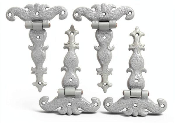 T-Strap Hinges Zorveiio 4Pcs Antique White Zinc Alloy Door Hinge-1