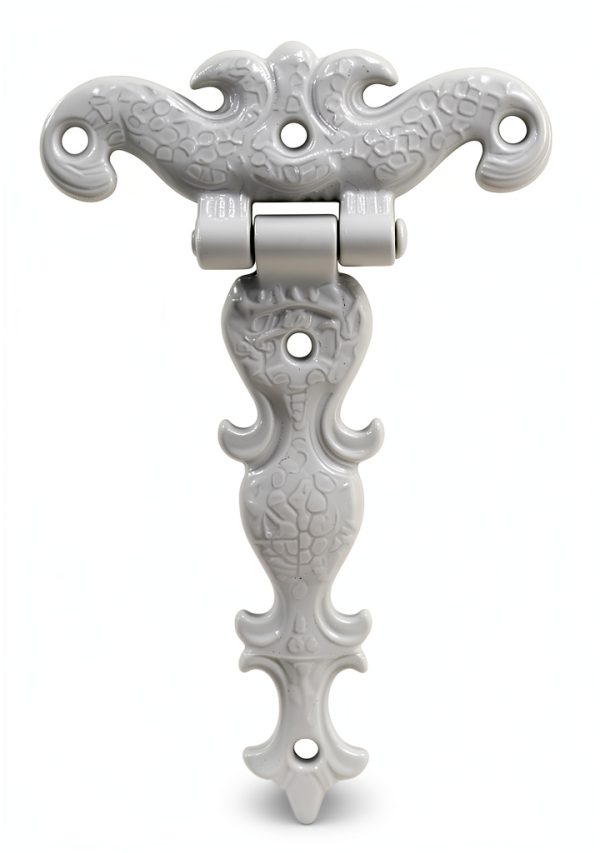 T-Strap Hinges Zorveiio 4Pcs Antique White Zinc Alloy Door Hinge-2