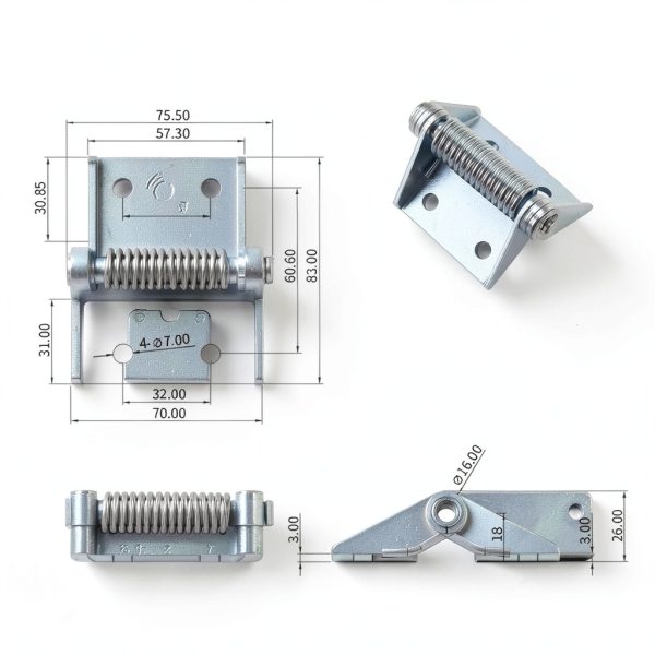 Heavy Duty Spring Loaded Self Closing Resettable Iron Hinges for Electrical Control Cabinet Doors in Industrial Applications 1Pcs-5
