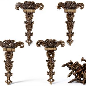 T Strap Hinges 4pcs Antique Bronze by Aracombie 4.4x2.7 Inch-0