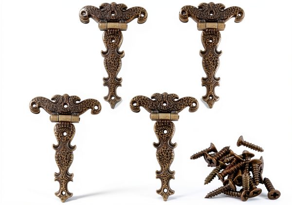 T Strap Hinges 4pcs Antique Bronze by Aracombie 4.4x2.7 Inch-0