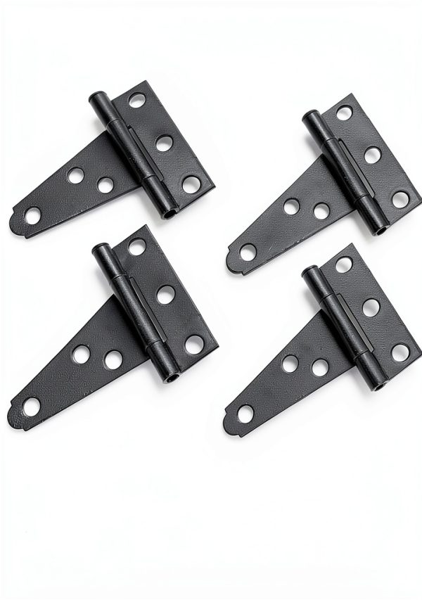 2 Inch Black Steel T Hinge by SQXBK – Modern Surface Mount, 4-Piece-0