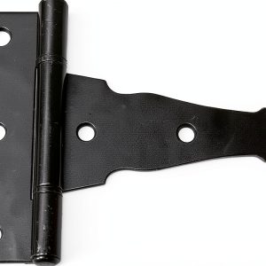 Heavy Duty 6" Decorative Strap T Hinge Gates & Doors - Black (Pack of 2)-0