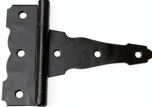Heavy Duty 6" Decorative Strap T Hinge Gates & Doors - Black (Pack of 2)-0